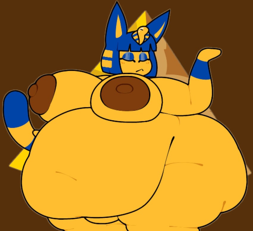 animal_crossing ankha bbw big_ass big_breasts breasts bubble_butt chip_at_night cleavage female furry huge_ass huge_breasts nipples obese overweight tagme thick_thighs wide_hips