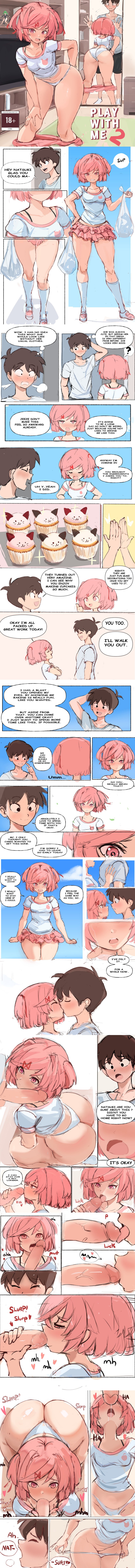 big_ass blowjob blush brown_hair comic cupcakes doki_doki_literature_club embarrassed_female embarrassed_male emotional english_text grabbing_penis hair_ribbons heart imminent_oral kissing kissing_penis kneesocks licking_penis long_comic mc_(doki_doki_literature_club!) multiple_images natsuki_(doki_doki_literature_club) on_knees onomatopoeia patreon penis_on_cheek pink_hair pink_skirt rakeemspoon short_hair skirt_down slurping sound_effects taking_off_panties thick_thighs white_panties white_shoes wide_hips