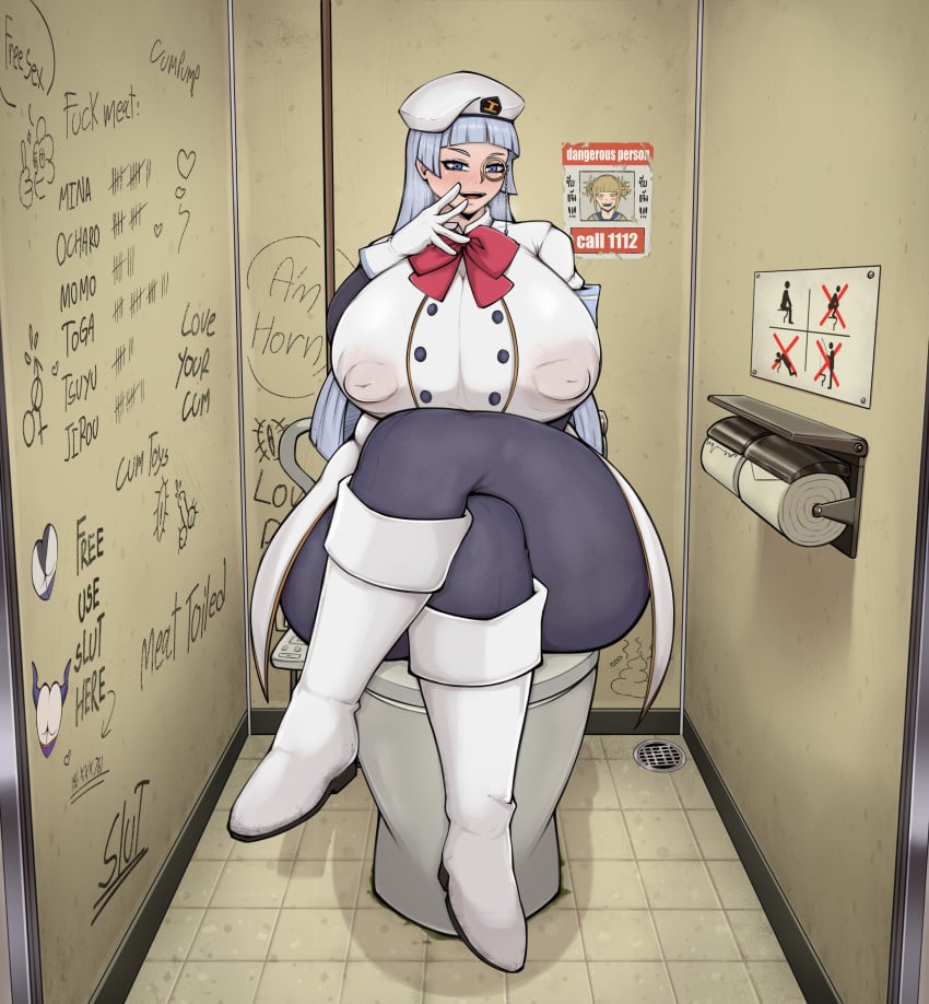 1girls big_breasts big_hipped big_hips breasts female female_focus female_only hips huge_breasts huge_hips kikapu_(artist) large_breasts large_hips my_hero_academia nipple_bulge saiko_intelli sitting_on_toilet tagme thick_thighs thighs toilet wide_hips