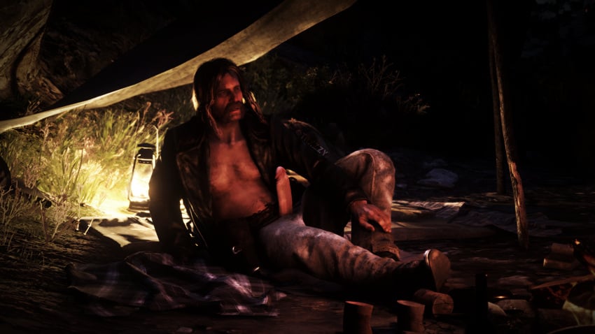 3d male male_only micah_bell penis penis_out red_dead_redemption_(series) red_dead_redemption_2 yaoi