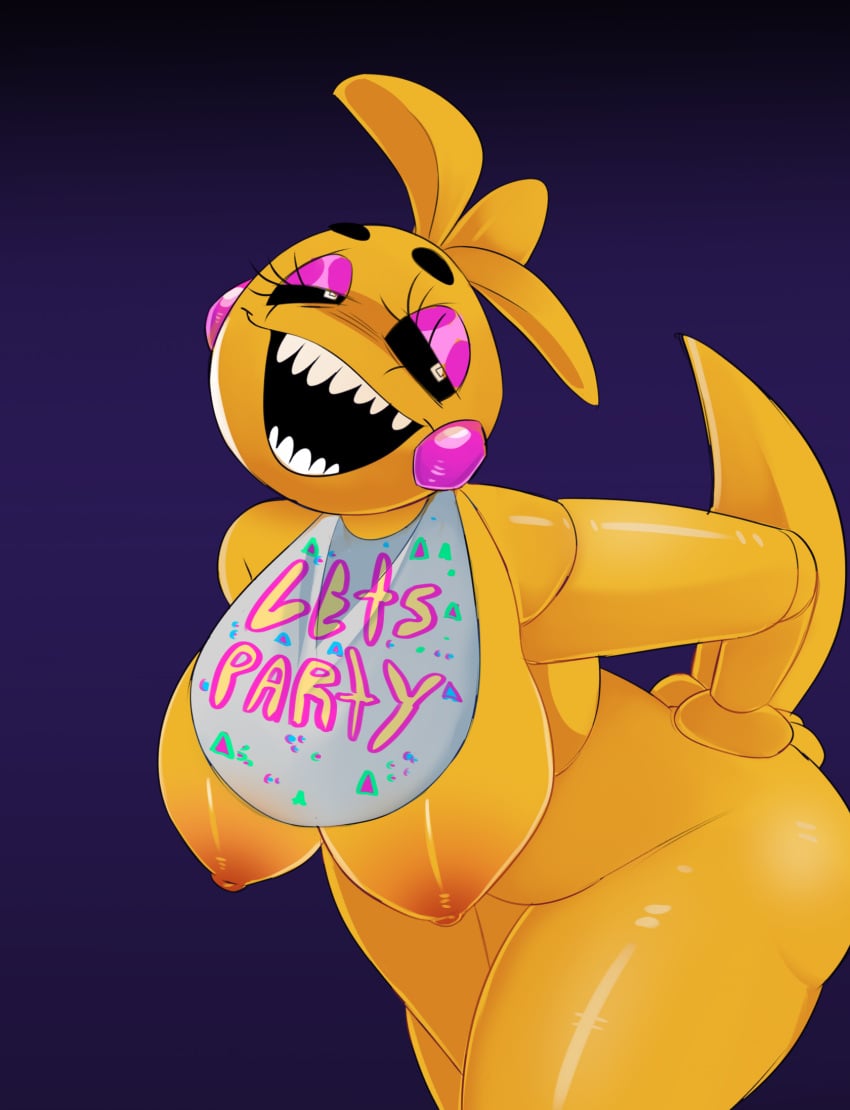 1girls animatronic breasts breasts_out chicken female five_nights_at_freddy's five_nights_at_freddy's_2 robot sshells toy_chica_(fnaf)