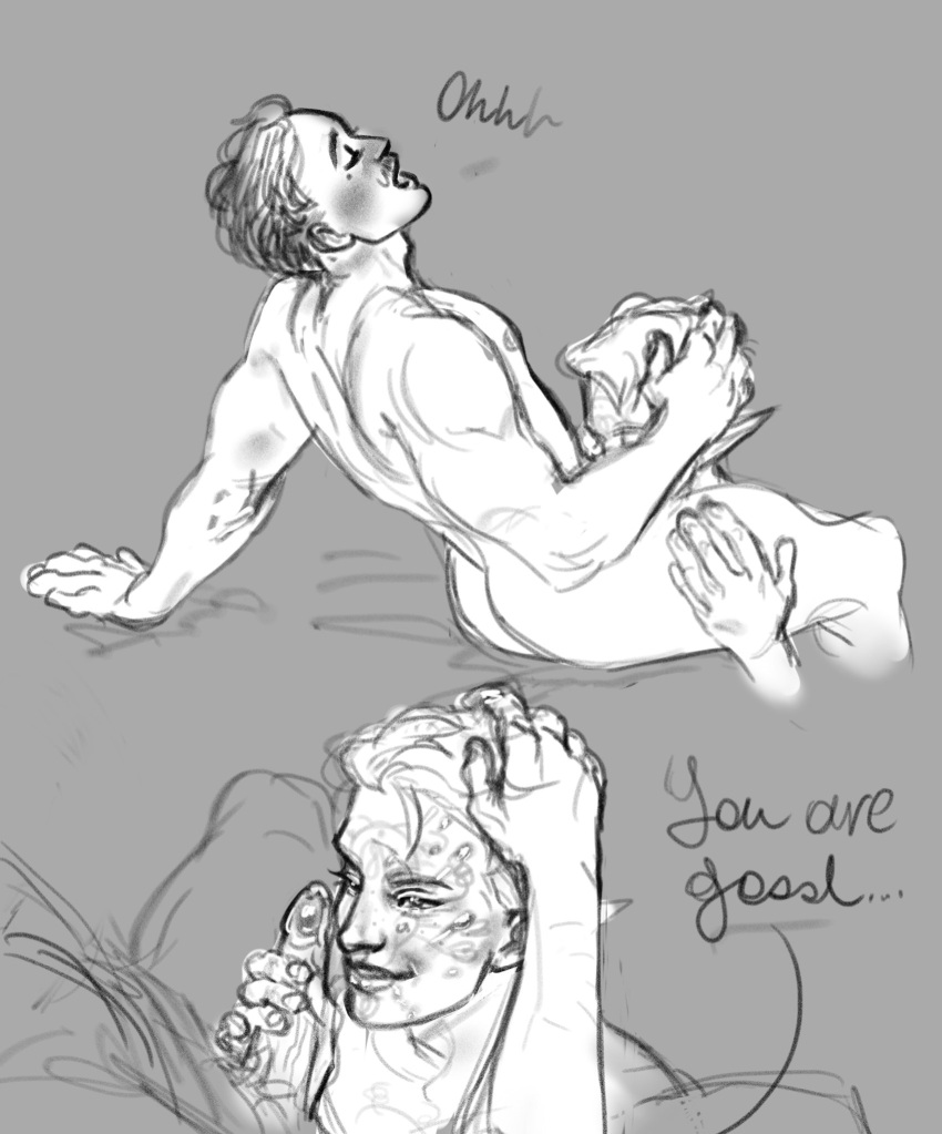 2boys after_blowjob after_fellatio after_oral after_orgasm after_sex ass bara beauty_mark biceps black_and_white blowjob closed_eyes colorless completely_nude cum cum_on_face dark_hair domicofo dorian_pavus dragon_age dragon_age_inquisition duo elf elf_ears elf_male erect_penis erection face_tattoo facial_hair fellatio gay gay_male gay_sex grabbing_head head_grab human inquisitor_(dragon_age) kneeling light_hair looking_at_partner looking_pleasured mage male male/male male_only male_penetrated male_penetrating male_penetrating_male mole monochrome moustache moustache muscles muscular muscular_male naked naked_male nipples nude nude_male open_mouth oral oral_penetration oral_sex orgasm orgasm_face pecs penetration penile_penetration penis penis_in_mouth pointy_ears seductive_look seductive_smile sex sitting smile smiling tattoo tattoos video_games yaoi