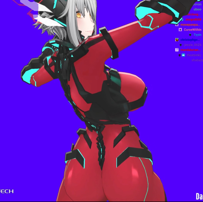 1girls back_view big_ass big_butt bubble_butt chat livestream looking_at_viewer looking_back looking_back_at_viewer screenshot sideboob streaming twitch twitch_chat virtual_youtuber vshojo zentreya