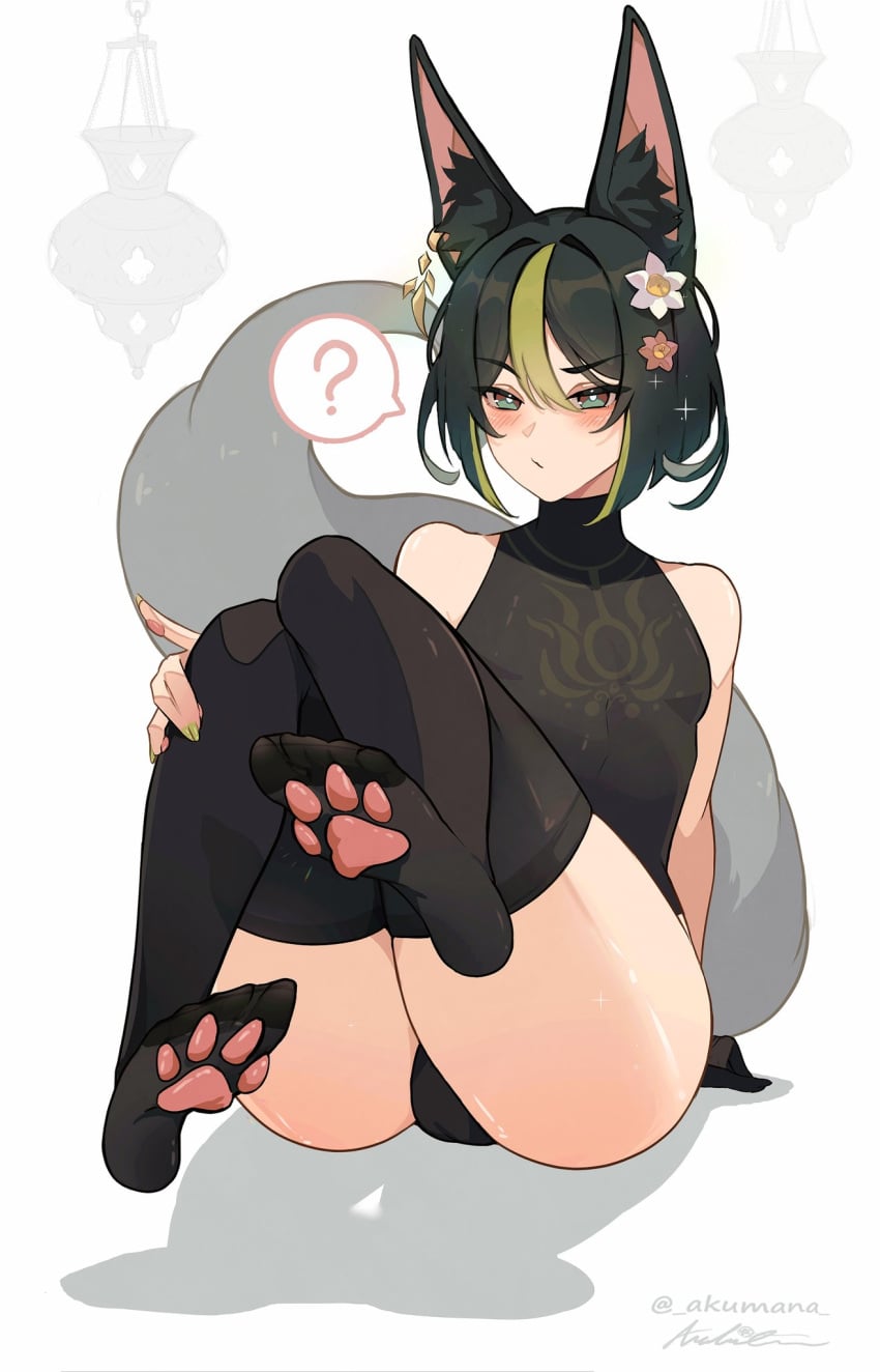 femboy solo thighhighs tighnari_(genshin_impact)