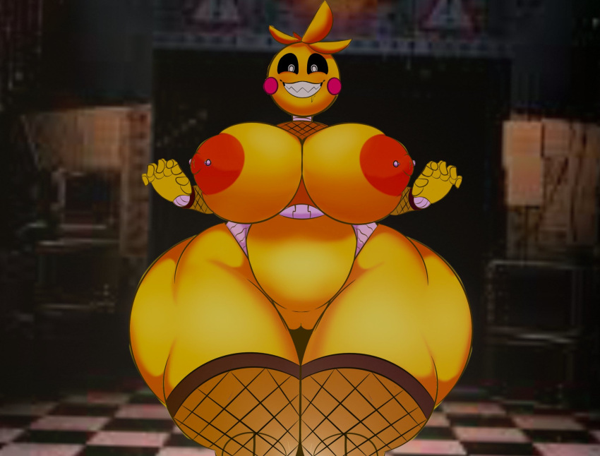 ass_bigger_than_head ass_focus big_breasts casual_nudity dumptruck_ass female female_only five_nights_at_freddy's huge_ass huge_breasts nude painty_sketch robot robot_girl solo teasing toy_chica_(fnaf)