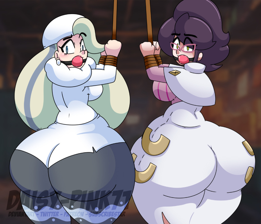 bondage bubble_butt captured daisy-pink71 gagball gagged huge_ass huge_breasts kidnapped melony_(pokemon) milf pokemon smelly_ass sniffable_ass wicke_(pokemon)