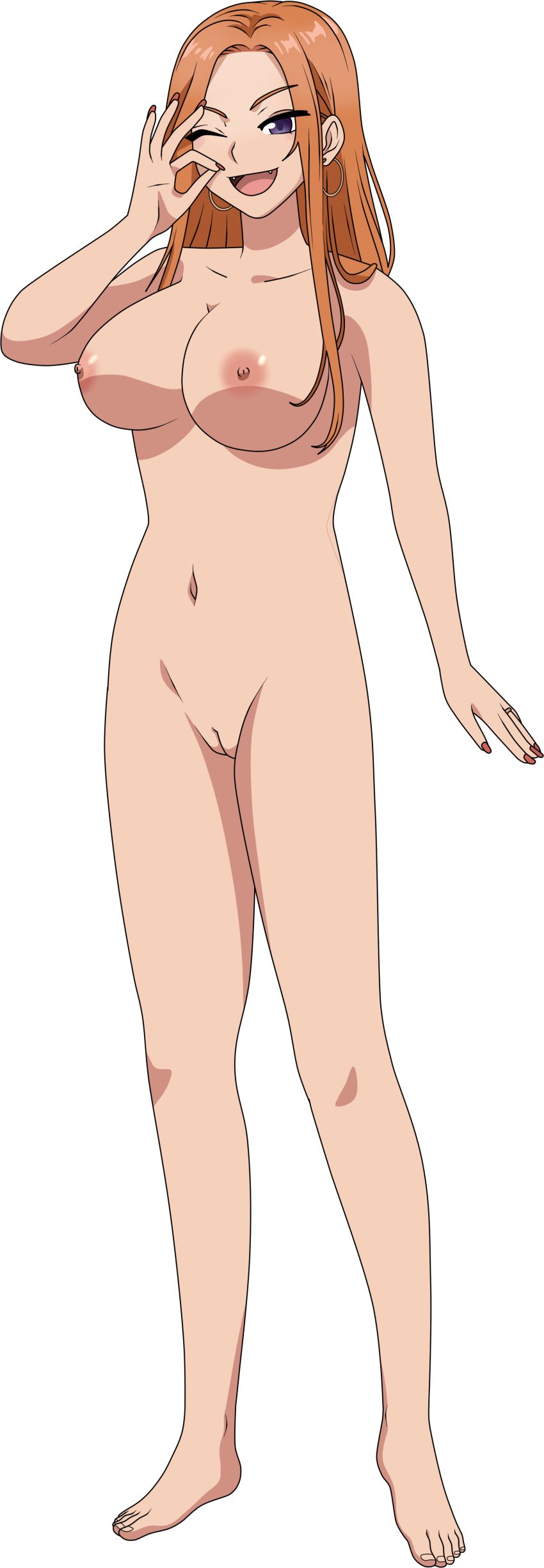 big_breasts dosanko_gal_wa_namara_menkoi ginger lionprideart mai_fuyuki milf pussy transparent_background