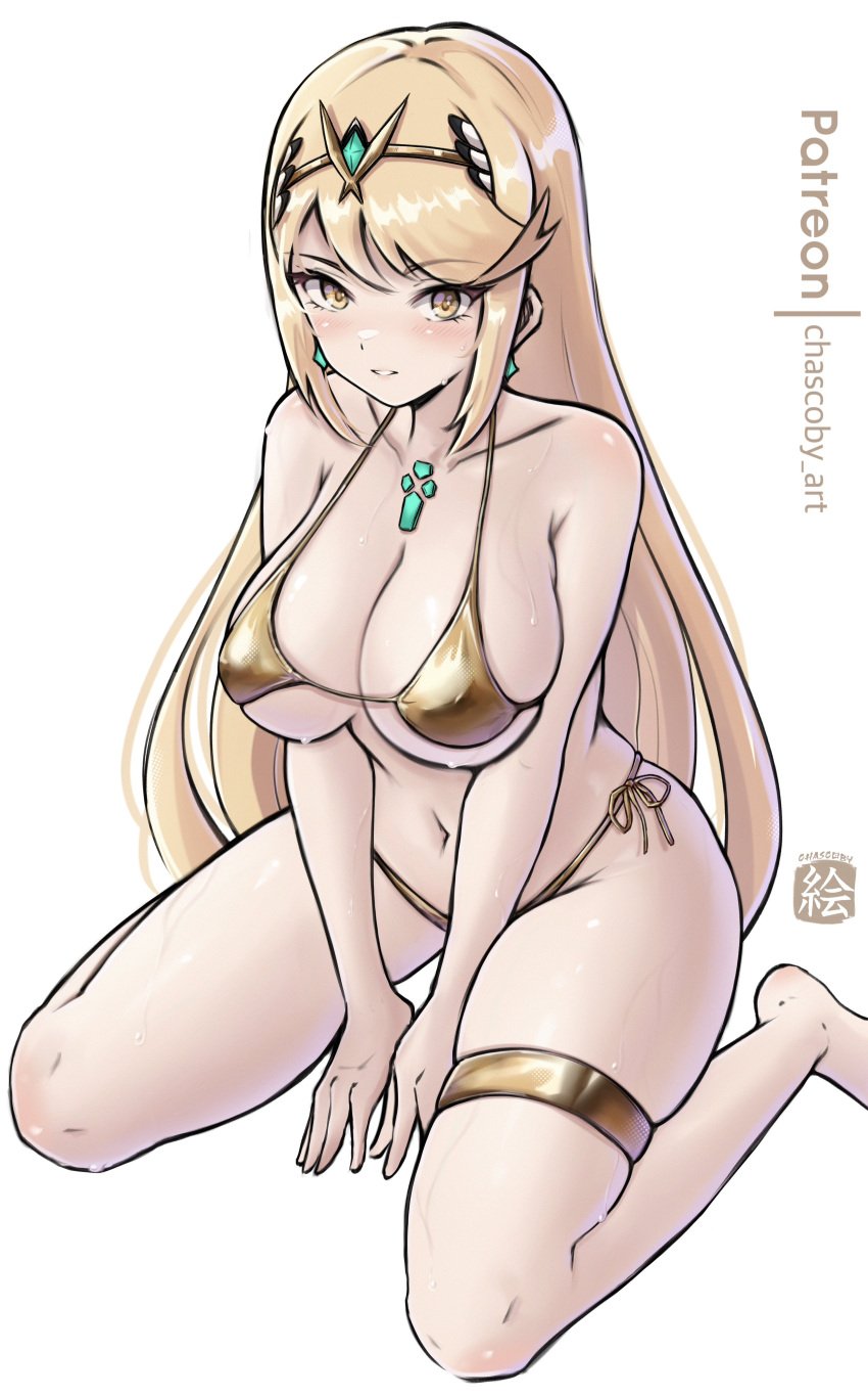 breasts chascoby core_crystal female female_only mythra nintendo solo swimsuit tagme xenoblade_(series) xenoblade_chronicles_2