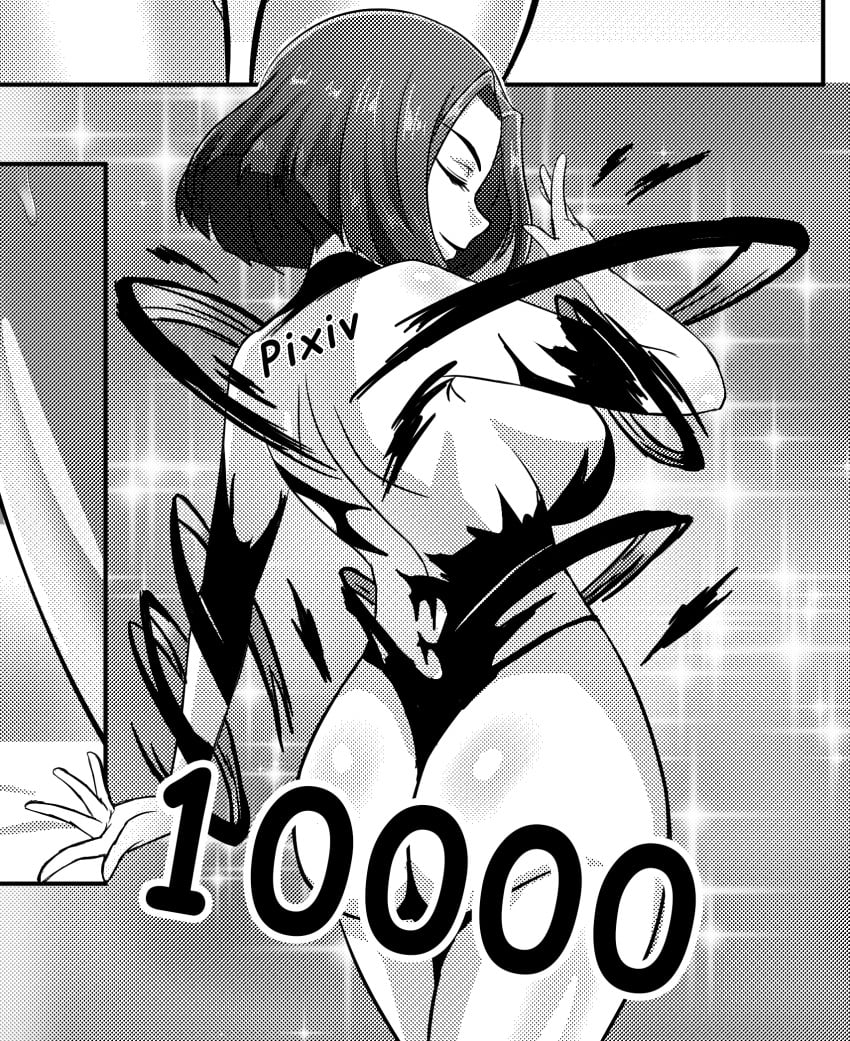 ass big_ass big_breasts black_and_white breasts dc dc_comics demon_girl female fuji_fujiko partially_nude rachel_roth raven_(dc) short_hair smooth_skin teen_titans undressing