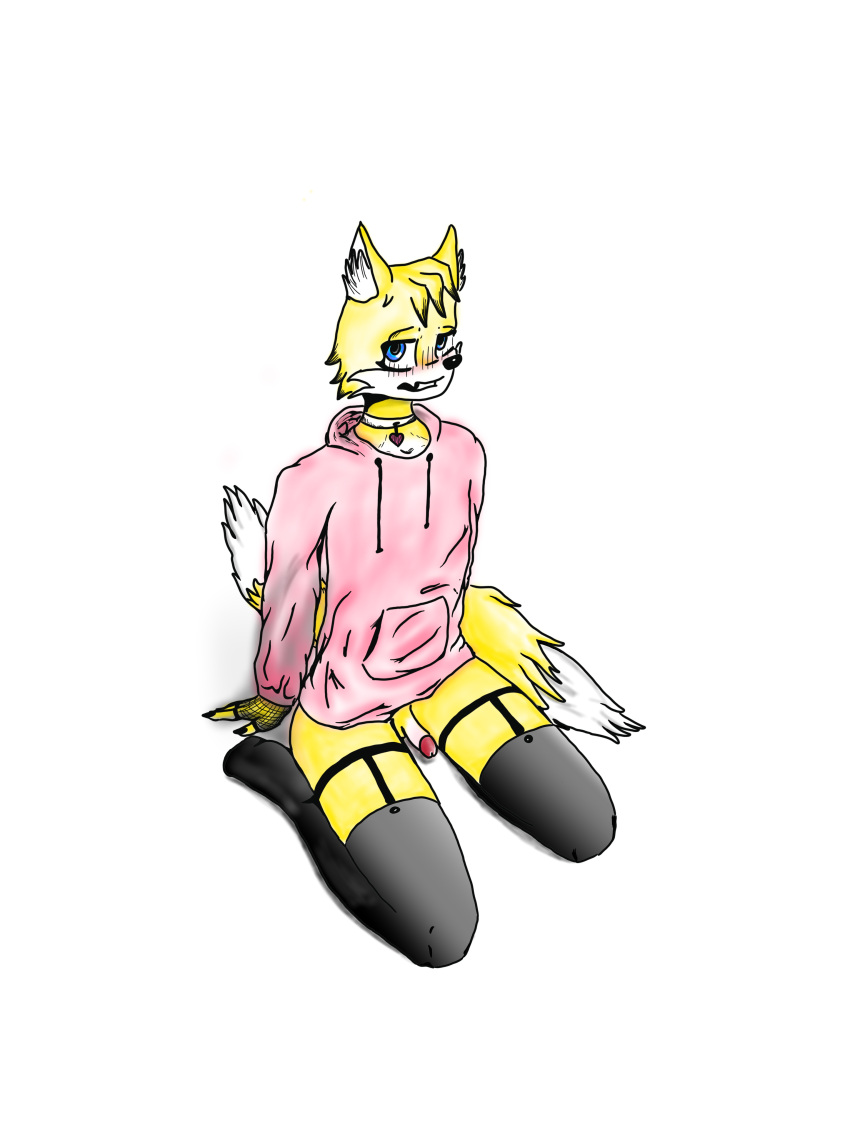 black_socks femboy high_socks hoodie miles_prower pink_hoodie socks sonic_(series) sonic_the_hedgehog_(series) tails tails_the_fox