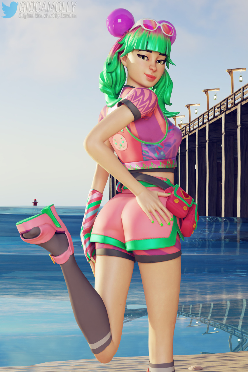 ass femele fortnite giocamolly heels high_heels tropical_punch_zoey zoey_(fortnite)