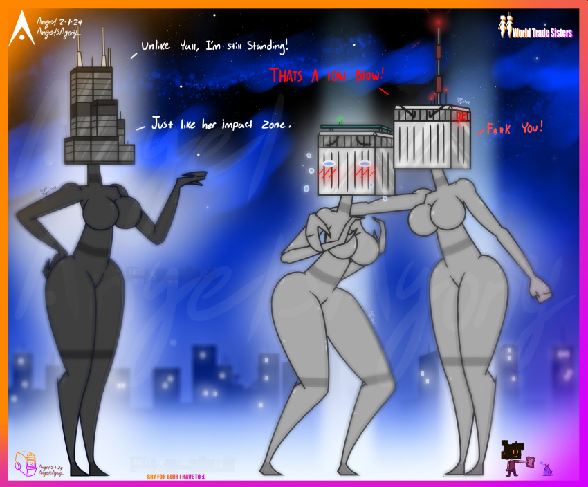 9/11 agonywelds anthro ass breasts building buildings controversial controversy deki female never_forget offensive smaller_male taller_girl tenna thick_ass thick_thighs thighs twin_towers willis_tower worldtradesisters