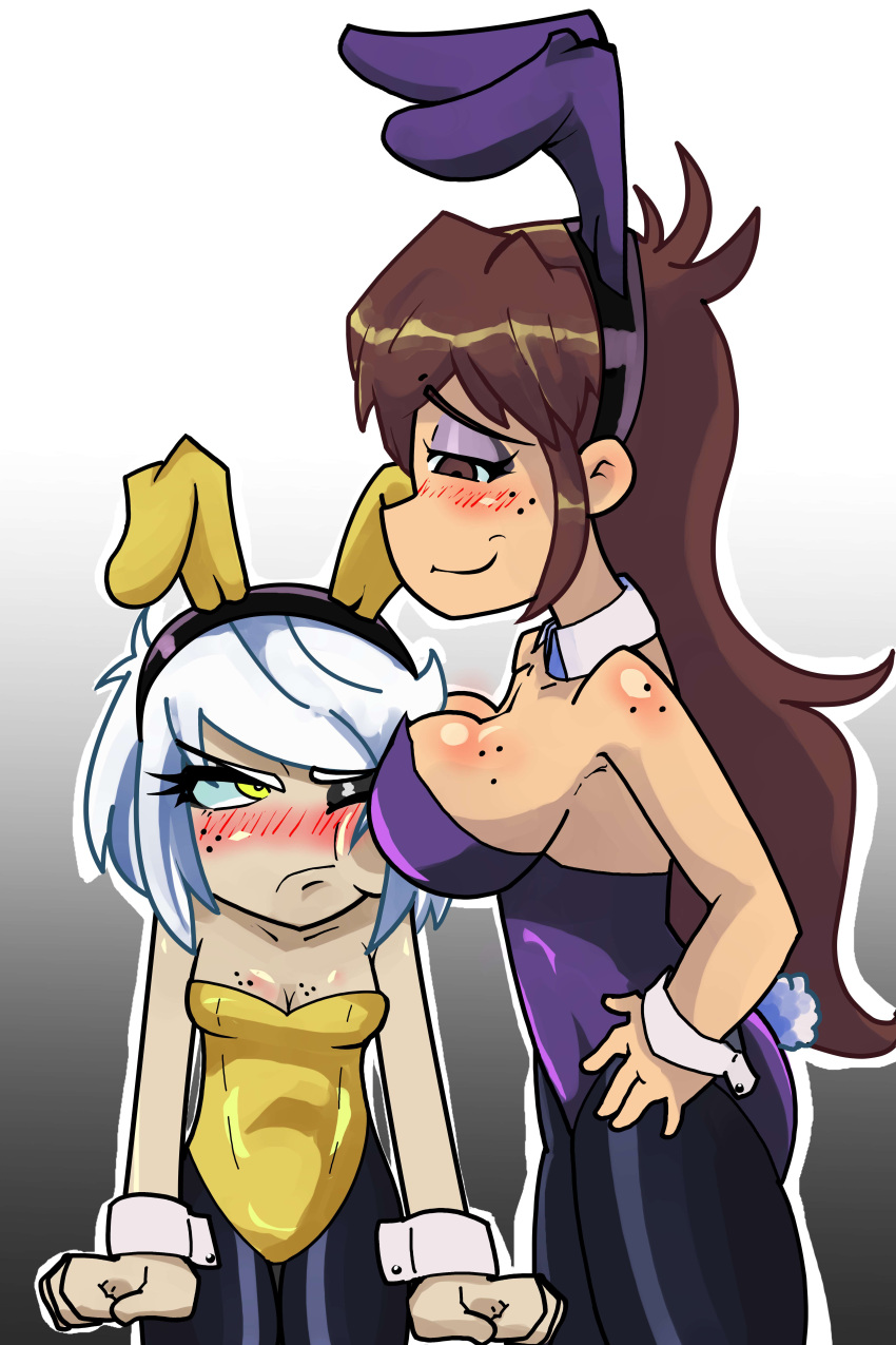 breasts bunny_ears bunnysuit cousins half-siblings half-sisters half_siblings inbred lupa_loud lyra_loud mr._nobody oc smug tagme the_loud_house