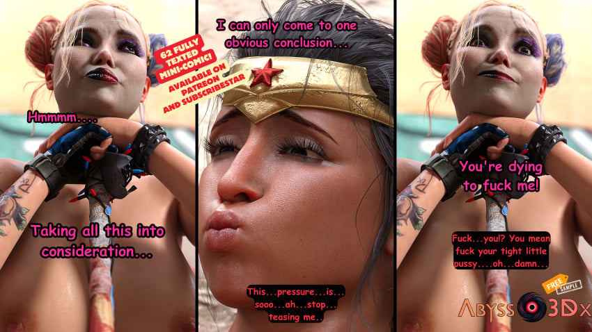 3d amazonian_futa athletic_futanari baseball_bat batman_(series) big_balls big_breasts big_penis clothed clothing comic comic_panel cum dc dc_comics diana_prince dickgirl futa_focus futanari harleen_quinzel harley_quinn harley_quinn_(suicide_squad_game) high_resolution huge_breasts huge_cock ladyabysso makeup muscular_futanari olive_skin rocksteady_studios story suicide_squad suicide_squad:_kill_the_justice_league superheroine tan_skin text text_box text_bubble veiny_penis wonder_woman wonder_woman_(series) wonder_woman_(suicide_squad_game)