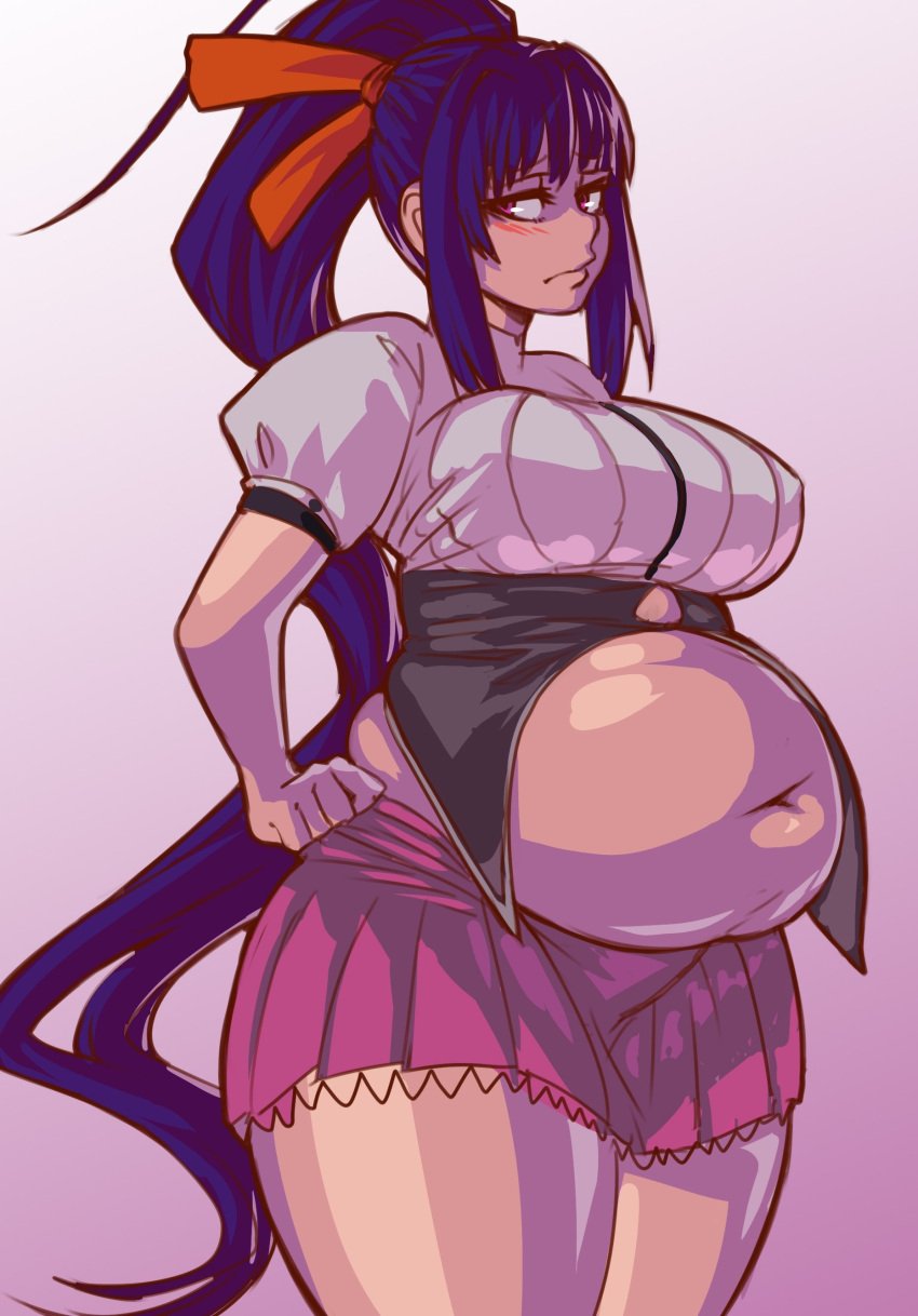 akeno_himejima bbw belly_overhang big_belly big_female blush blush chubby chubby_female embarrassed fat fat_ass fat_female fat_fetish fat_girl fat_woman fatty high_school_dxd kipteitei large_female obese obese_female overweight overweight_female pig plump pork_chop pudgy_belly thick_thighs tubby weight_gain