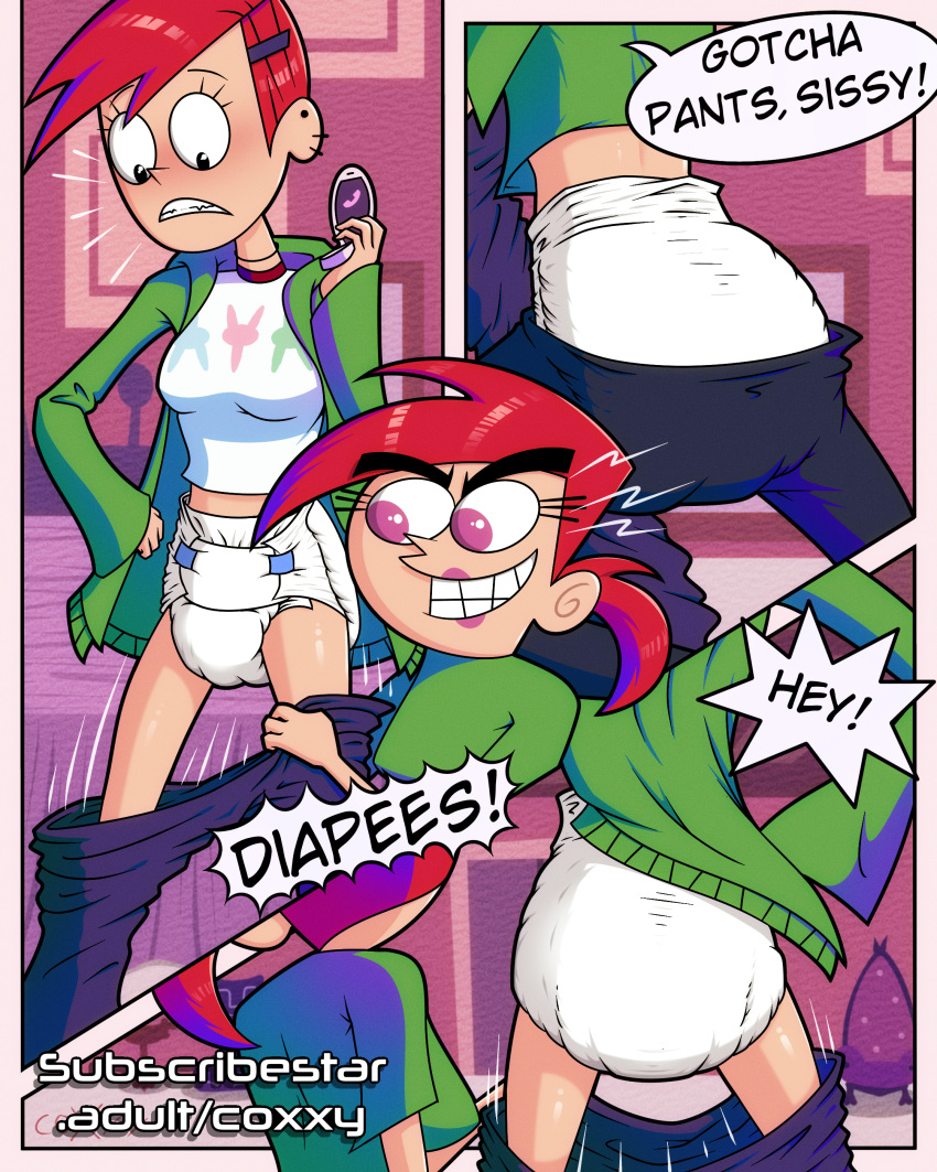 abdl coxxy diaper frankie_foster vicky_(fairly_odd_parents)