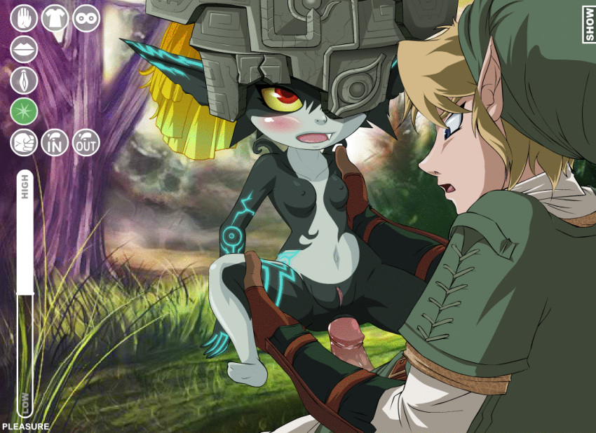 1boy 1girls anal bcs breasts cccc female imp_midna link link_(twilight_princess) male midna navel nintendo nipples penis pussy the_legend_of_zelda twilight_princess zone