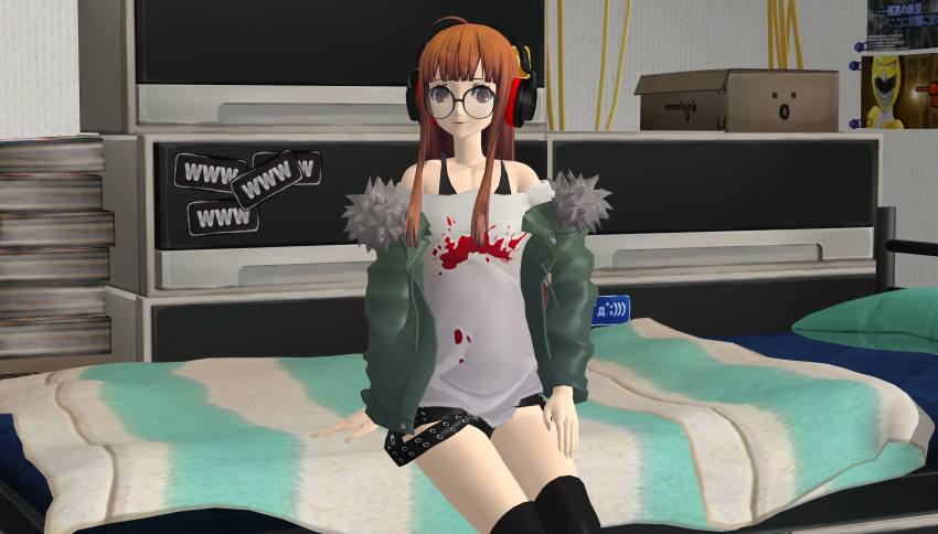 atlus female fur_jacket fur_trim ofugh persona persona_5 sakura_futaba solo xnalara