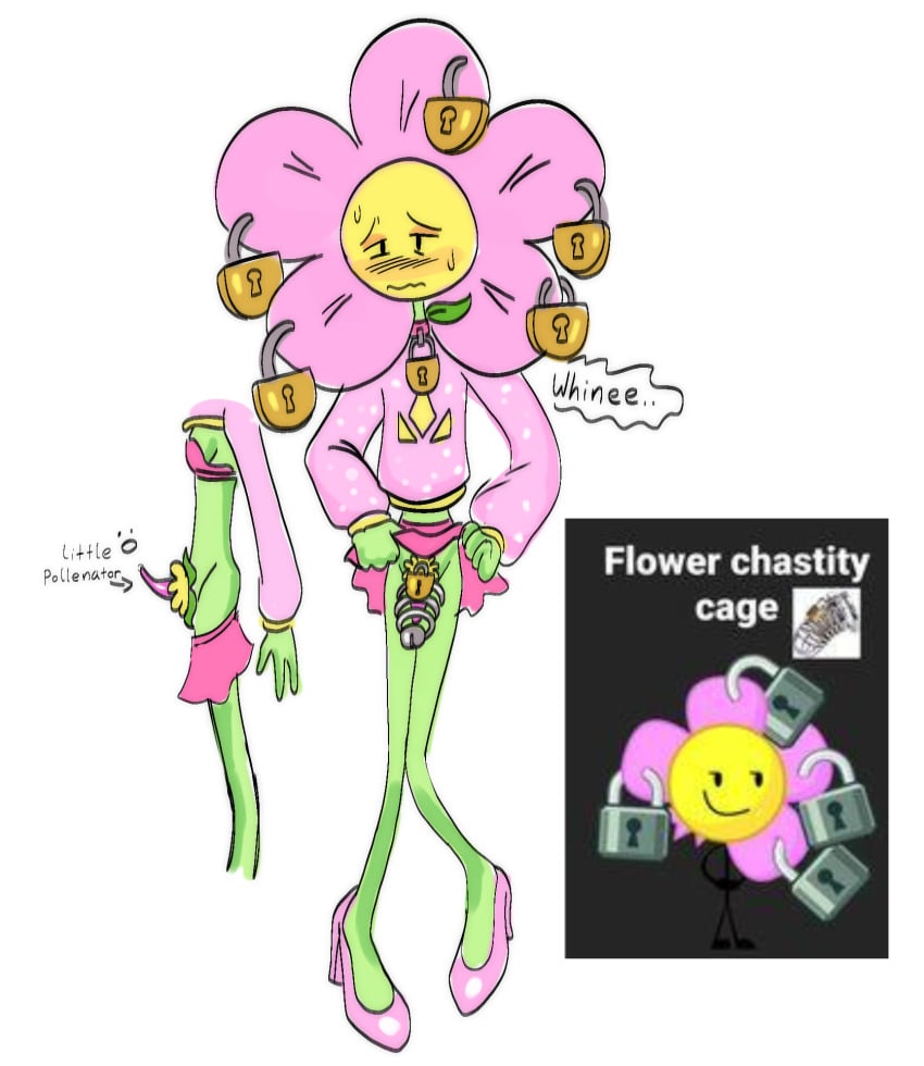 1boy anthro battle_for_dream_island bondage chastity chastity_cage chastity_device denial dick dickgirl edging flower flower_(bfdi) futanari lock male male_only my_art object_show object_shows princessbb self_upload small_penis solo solo_female solo_focus submissive submissive_anthro submissive_female tiny_penis