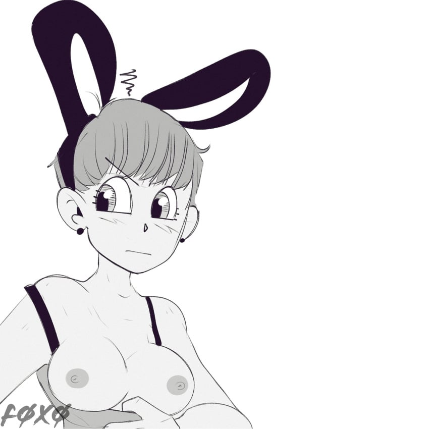 black_and_white bulma_briefs bunny_ears bunnysuit clothing dragon_ball dsmnup small_breasts tagme