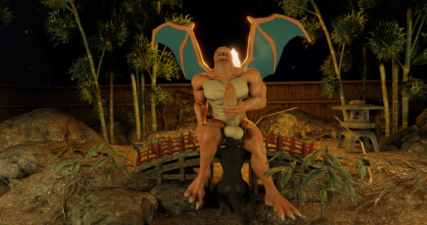 256:135 3d_(artwork) 4k absurd_res anthro balls blender_(artwork) charizard daddy_zard_(reptiligator) digital_media_(artwork) duo generation_1_pokemon genitals haplorhine hi_res hot_spring male male/male male_only mammal masturbation monkey monkey_feet nintendo onsen oral outside paws penis perineum_lick pokemon pokemon_(species) prehensile_feet primate public public_sex sex spirit(paw) spiritpaw tongue tongue_out water