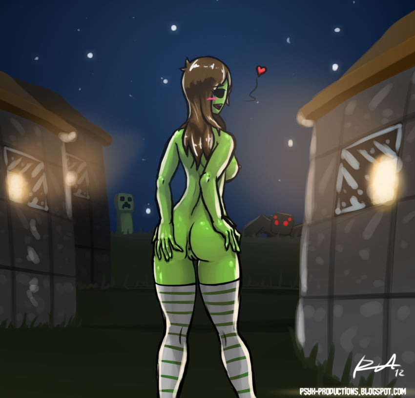 character commission creeper minecraft minecraft_(series) minecraft_xxx psyk323 spider spider_(minecraft) tagme