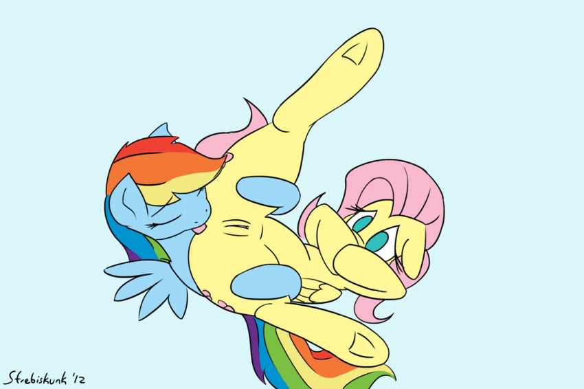 fluttershy_(mlp) friendship_is_magic my_little_pony rainbow_dash_(mlp) smooth_skin strebiskunk