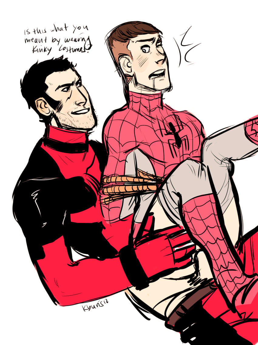 2boys anal bondage cosplay deadpool deadpool_(cosplay) drooling gay happy_sex human human_only kbunss male male_only marvel rope rough_art scout scout_(team_fortress_2) sniper sniper_(team_fortress_2) spider-man spider-man_(cosplay) spider-man_(series) straight_hair stubble tagme team_fortress_2 uncensored yaoi