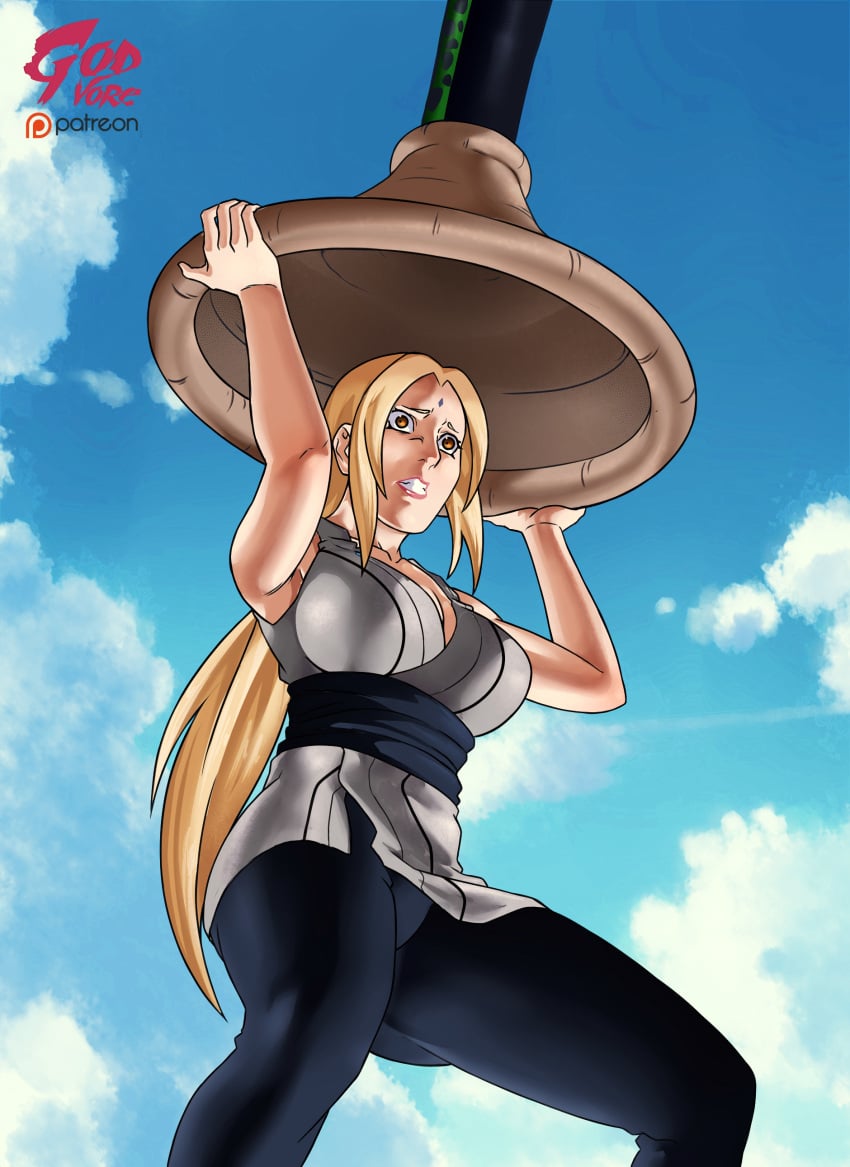 absorption breasts cell_(dragon_ball) crossover dragon_ball dragon_ball_super dragon_ball_z female godvore naruto naruto_(series) tail_vore tsunade vore worried_expression worried_face worried_look