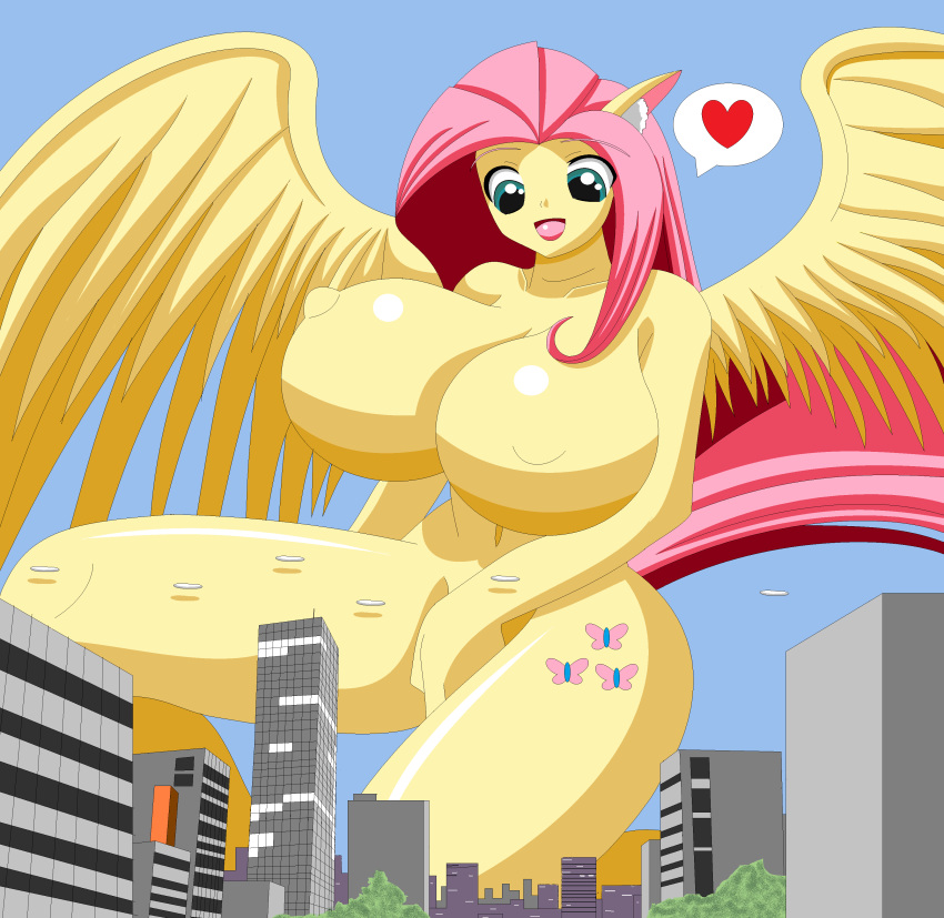 anthro broku5000 fluttershy_(mlp) friendship_is_magic giantess my_little_pony straight_hair tagme