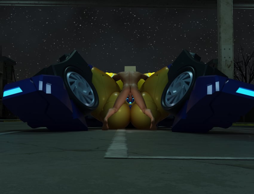 1boy 1girls 3d anus ass glyph_(transformers) human_on_robot larger_female missionary_position missionary_sex night penetration penis robot robot_girl robot_humanoid sex size_difference the_coiless thighs transformers vagina vaginal vaginal_penetration vaginal_sex yellow_body