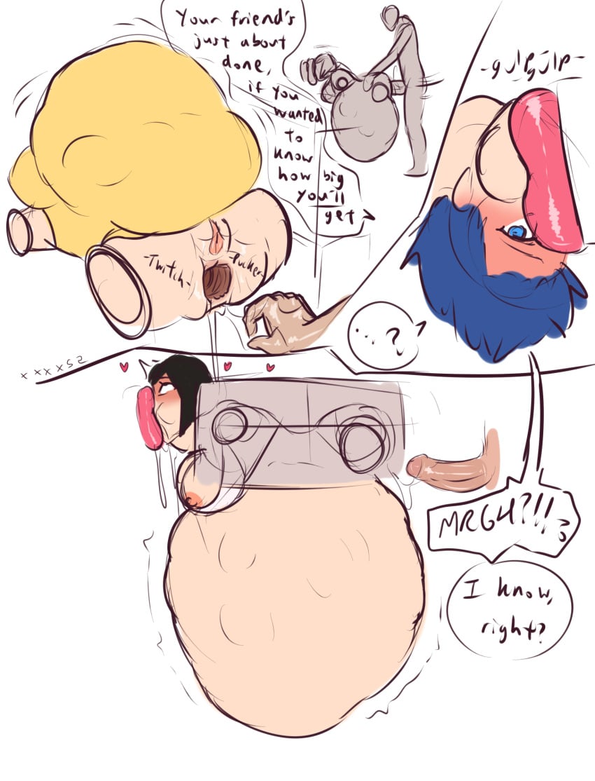 aik_(xxxx52) anal_gape bondage female filled_belly filling huge_belly kissing_booth kitten_(xxxx52) male slug slugs stomach_bulge tagme xxxx52