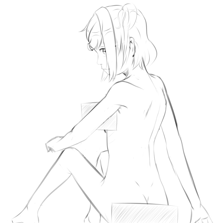 1female 1girls artlabafterdark ass back back_view bare_shoulders behind_view butt doki_doki_literature_club female girl naked naked_female natsuki_(doki_doki_literature_club) nude nude_female nudist nudity