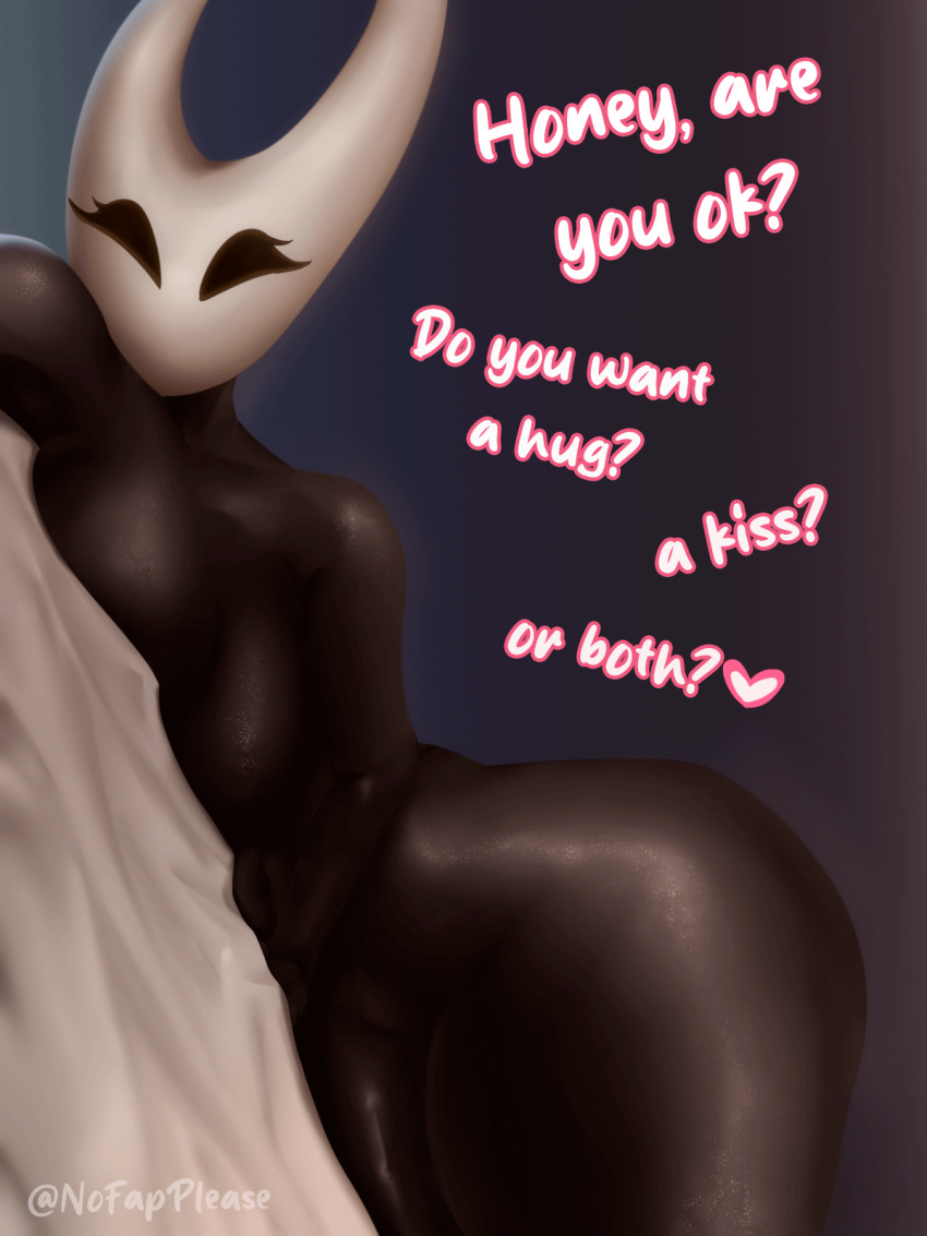 1girls after_sex ass bed big_ass big_breasts big_butt black_body breasts bubble_ass bubble_butt completely_nude completely_nude_female curvaceous curvy curvy_body curvy_female curvy_figure curvy_hips faceless faceless_character faceless_female female female_only hollow_knight hornet hornet_(hollow_knight) huge_ass huge_breasts laying_down laying_on_bed laying_on_side looking_at_viewer mask masked masked_female naked naked_female nofapplease nude nude_female round_ass round_butt shiny_skin shirt solo solo_female solo_focus talking talking_to_viewer text thick_ass thick_thighs video_game video_game_character video_games white_mask wholesome