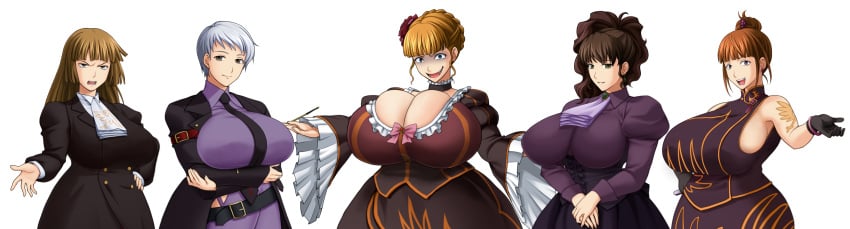 07th_expansion 51nn3r8ru2 5girls aged_up angry angry_face anime anime_style beatrice_(umineko) big_breasts blonde_hair blue_eyes bra breasts brown_eyes brown_hair edit edited eva_ushiromiya female female_only ginger ginger_hair gloves gray_eyes group hair hips hourglass_figure huge_breasts hyper_breasts kyrie_ushiromiya large_breasts light_brown_hair light_skin long_hair looking_at_viewer mature mature_female mature_woman milf milfs mother natsuhi_ushiromiya no_background older_female open_mouth orange_hair rosa_ushiromiya short_hair smile smiling sprite_edit thick_hips thick_thighs tie tied_hair tight_clothing transparent_background umineko_no_naku_koro_ni white_hair wide_hips witch