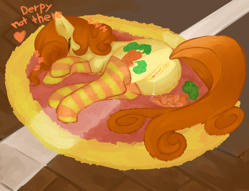 2012 carrot carrot_top_(mlp) cutie_mark english_text equine female friendship_is_magic horse my_little_pony pony ponylicking pussy pussy_juice sex_toy sleeping socks solo text