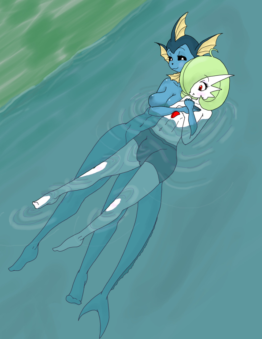 1boy 1girls anthro breasts clothes color female femboy femboy_on_female femboysub femdom gardevoir interspecies male male_gardevoir male_pokemon male_pokemon/female_pokemon malesub nintendo nipples nude pokémon_(species) pokemon pokemon_(species) pokemon_rse snugundies straight tagme vaporeon water