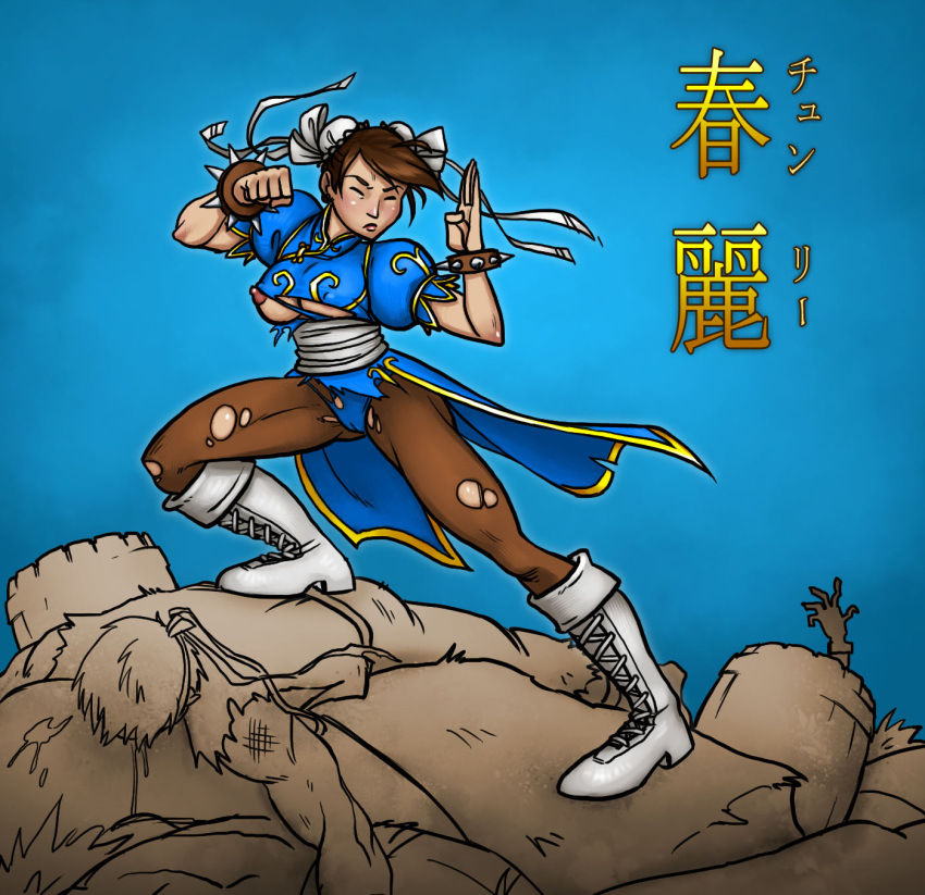 chun-li color defeated female fighting_stance human male rinayun ryu_(street_fighter) street_fighter tagme