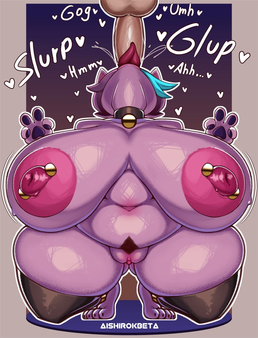 1boy 1boy1girl 1girls aishirokbeta anonymous_male areolae big_breasts blowjob breasts breasts_out catgirl catty_(undertale) catty_cattenheimer collar color colored_skin deltarune feet female fingers finished hair heart heart_symbol large_breasts male massive_breasts moaning monster naked naked_female nipple_piercing nipples non-human paws peace_sign pierced_nipples piercing pussy short_hair smooth_skin sound_effects sucking thick_thighs thunder_thighs toes undertale