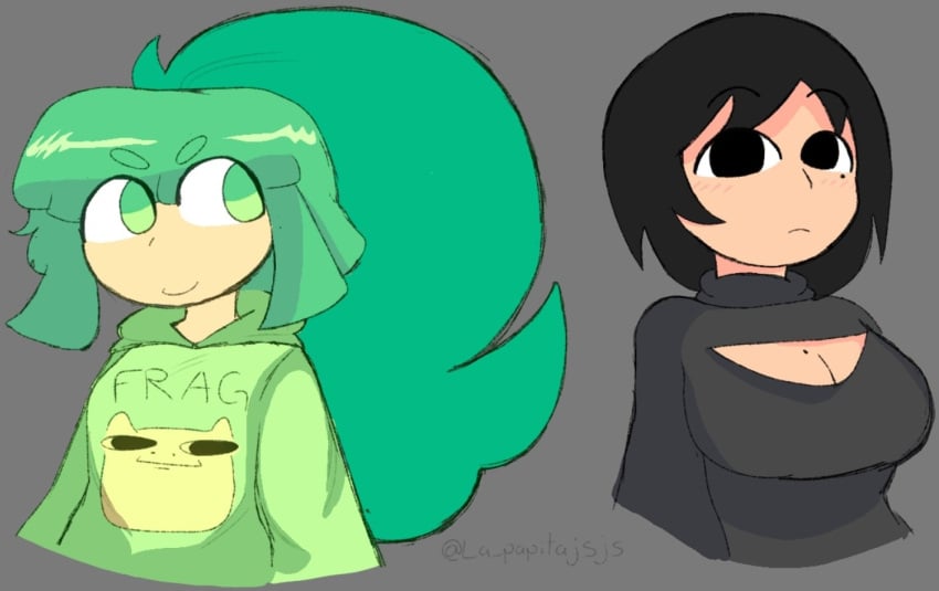 2girls ava_(gazoogaloo) female female_only hyla la_papitajsjs mii nintendo oc simple_background