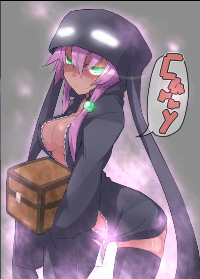 character commission dark_skin enderman enderwoman kazami_ryouya minecraft minecraft_(series) minecraft_xxx personification purple_hair tagme