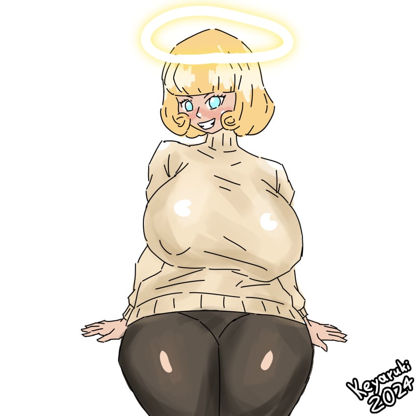 1female 1girls 2d 2d_(artwork) ass big_ass big_breasts big_hips big_thighs blonde_female blonde_hair boobs_bigger_than_head breasts female female_focus female_only flat_colors gigantic_breasts hana_kurusu hips jujutsu_kaisen keyaruki massive_breasts shiny_skin signature simple_background simple_coloring solo solo_focus standing thick_thighs thighs twitter_link unrealistic_proportions voluptuous voluptuous_female