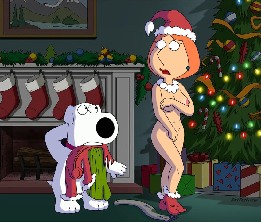 blackzacek brian_griffin christmas family_guy female lois_griffin