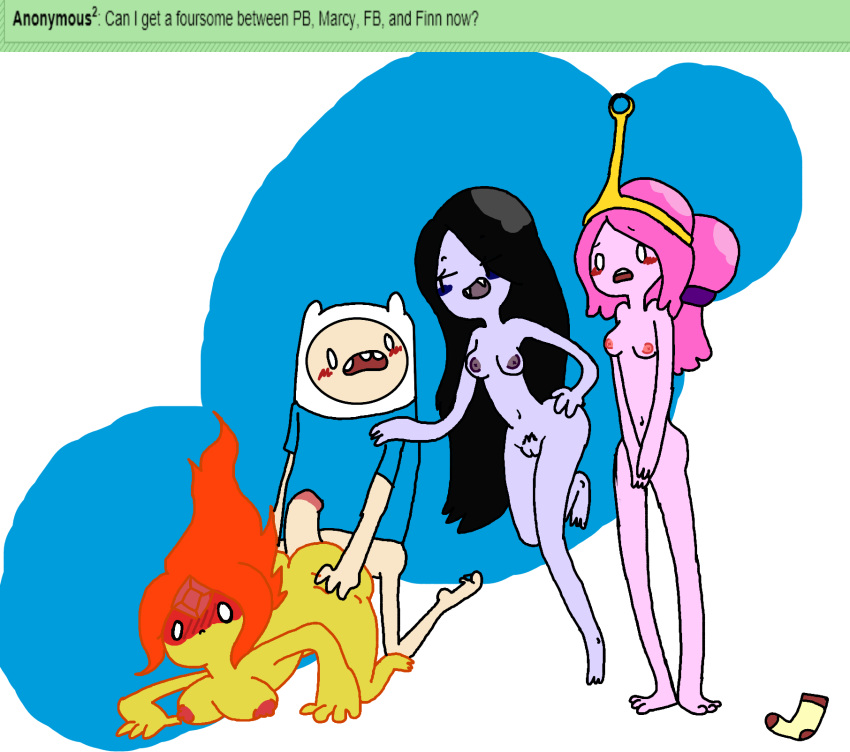 adventure_time finn_the_human flame_princess marceline princess_bubblegum sock_(artist)