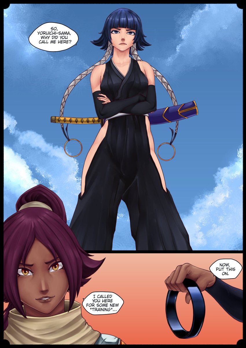 bleach collar dialogue english_text shihouin_yoruichi soifon tatatsumak