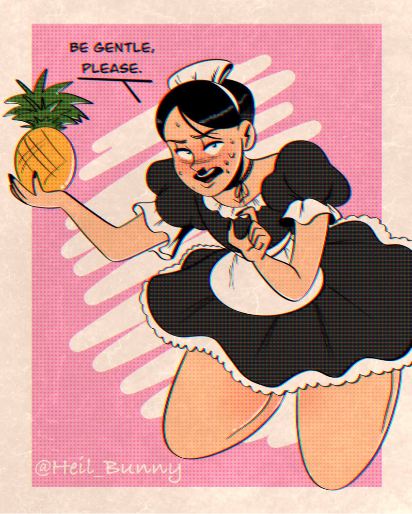 adolf_hitler heil_bunny humiliation maid male pineapple short_dress