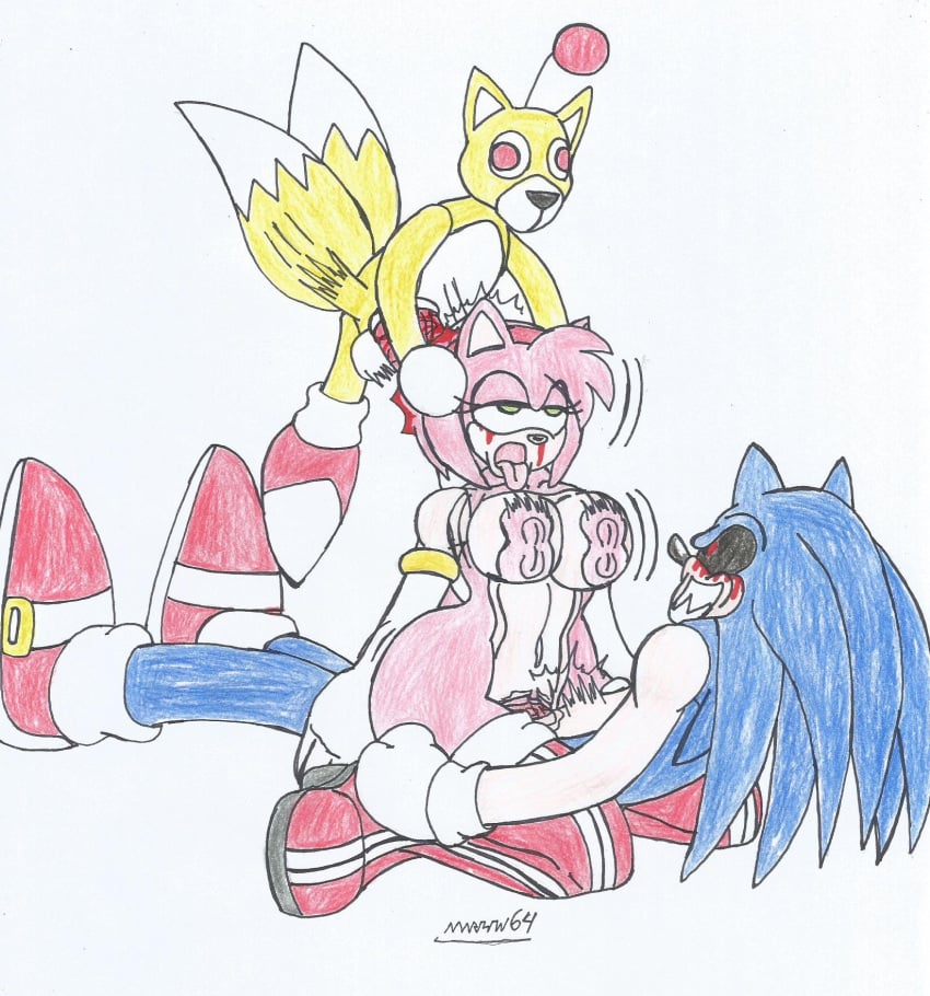 amy_rose big_breasts big_hips big_penis black_sclera blood blue_body blue_fur bouncing_breasts corpse_fuck cowgirl_position creepypasta dead dead_eyes demon_hedgehog doll female_death floating furry grabbing_head grabbing_legs green_eyes guro hedgehog_girl high_heel_boots living_doll long_boots long_gloves male/male/female marlon64 naked_boots naked_female naked_gloves necrophilia open_mouth pink_body pink_fur pink_hair red_eyes red_penis rolling_eyes skull_fucking snuff sonic.exe tails_doll threesome tongue_out traditional_drawing_(artwork) vaginal_sex white_background yellow_body