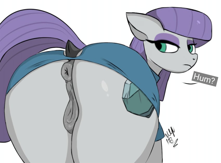 behind_view big_ass dress friendship_is_magic goth_girl maud_pie_(mlp) mlp118edit my_little_pony ponytail purple_hair showing_ass