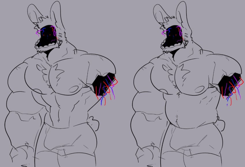 2022 amputee animatronic anthro briefs briefs_only clothed clothing digital_drawing_(artwork) digital_media_(artwork) disability five_nights_at_freddy's five_nights_at_freddy's_2 genitals grey_background lagomorph leporid machine male mammal melaisen monochrome nipples penis portrait rabbit robot scottgames simple_background solo spot_color teeth tenting three-quarter_portrait topless topless_anthro topless_male underwear underwear_only wire withered_bonnie_(fnaf)