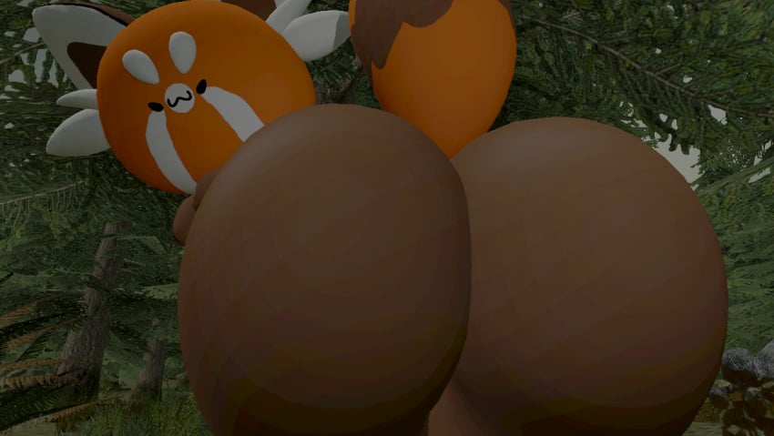 1boy 3d 3d_(artwork) 3d_render anthro ass ass_focus beady_eyes big_ass big_butt big_head big_tail booty brown_body brown_fur chikn_nuggit cub looking_at_viewer looking_back male male_only orange_fur presenting presenting_hindquarters red_panda sfm skulltronprime969 smile smiling smiling_at_viewer sody_pop sody_pop_(chikn_nuggit) solo solo_focus solo_male striped_tail teasing teasing_viewer thicc young young_anthro young_male